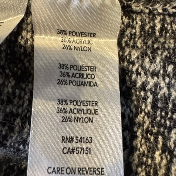 Karl Lagerfeld Paris Women’s Mockneck Sweater – Size Large – Marled Gray & Black - Picture 8 of 9